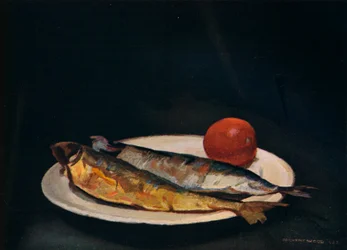 Harengs sur une assiette, vers 1910