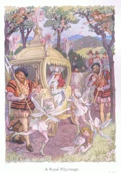Un pèlerinage royal (lithographie couleur)