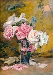 Roses et brocart, XIXe siècle