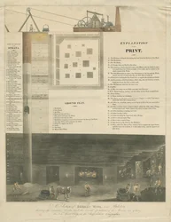 Bilston - une section de la mine de Bradley (gravure)