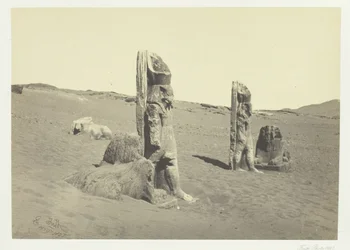 Colosses et Sphinx à Wady Saboua, Nubie, 1857