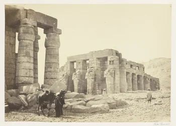 Le Memnonium, Thèbes, depuis la plaine