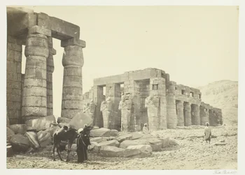 Le Memnonium, Thèbes, depuis la plaine