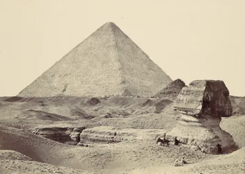 Le Sphinx et la Grande Pyramide, Gizeh, 1857
