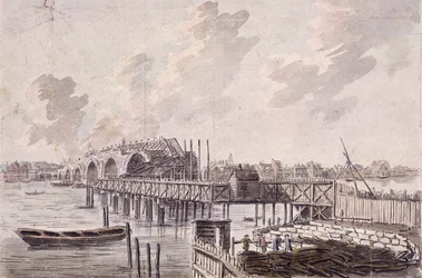 Construction du pont de Blackfriars, Londres