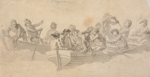 Figures dans des bateaux