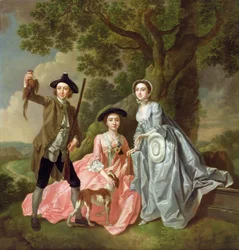 George Rogers avec sa femme, Margaret, et sa sœur, Margaret Rogers, vers 1748-50