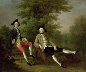 Portrait de David Garrick (1717-79) (à gauche) et William Windham de Felbrigg (1717-61) (à droite) vers 1745