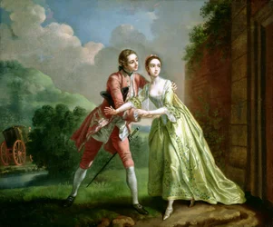 Robert Lovelace se préparant à enlever Clarissa Harlowe, extrait de « Clarissa » de Samuel Richardson (1689-1761)