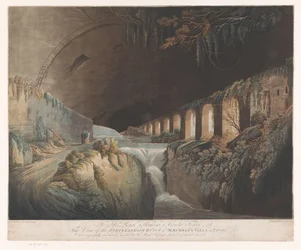 Vue des ruines souterraines de la Villa de Mécène à Tivoli