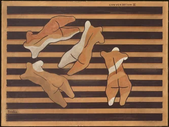 Conversation II, vers 1922 (aquarelle sur carton de composition)