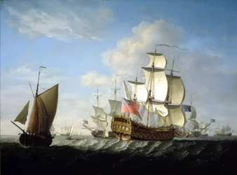 Une escadre britannique de la Royal Navy en mer