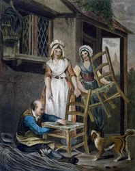 Fabrication de sièges en osier, gravure de Francis Wheatley de Cries in London