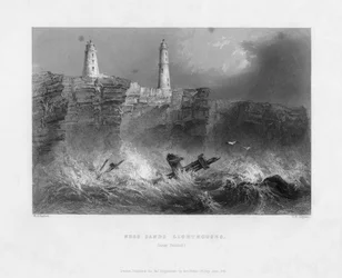 Phares de Ness Sands, près de Bristol, Gloucestershire, 1841