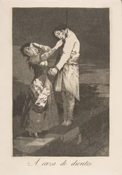 Planche 12 de Los Caprichos: À la chasse aux dents, 1799