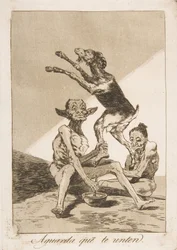 Planche 67 de Los Caprichos : Attends que tu sois oint