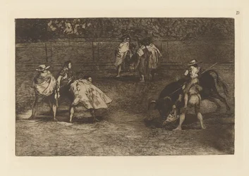 Un torero monté sur les épaules d’un chulo