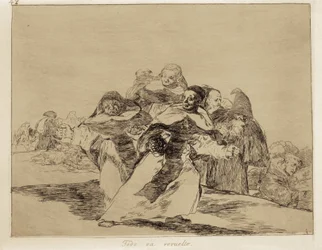 Tout est sens dessus dessous. 1810-1820. (17.6 x 22.2 cm). Planche 42 de "Les Désastres de la guerre". Eau-forte. ESPAGNE. MADRID (COMMUNAUTÉ AUTONOME). Madrid. Musée du Prado