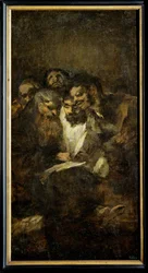 Lecture, aussi Les politiciens... (peinture sur toile)