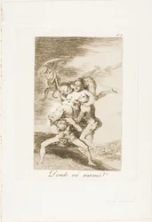 Où va Maman ?, planche 65 de Los Caprichos
