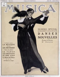 Numéro spécial danses nouvelles (couple dansant le tango) - Illustration par Francisco Javier Gose (1876-1915) dans « Musica », mai 1913