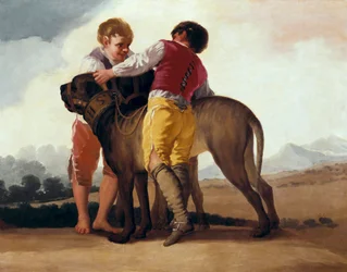 Garçons avec un mâtin, vers 1786