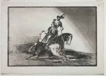 Charles V lançant une lance sur un taureau dans l