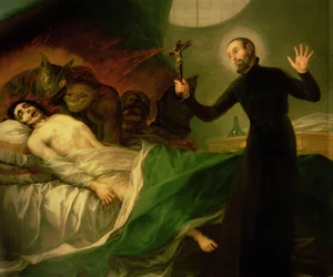 Saint François Borgia (1510-72) aidant un impénitent mourant, 1795