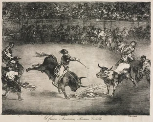 Les Taureaux de Bordeaux : Le célèbre Américain, Mariano Ceballos, 1825