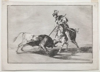 Le Cid Campeador lançant une autre lance sur un taureau