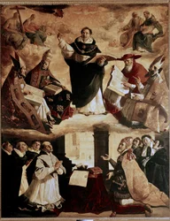 Peintures pour le collège Mayor de Santo Tomas à Séville : apothéose de Saint Thomas d