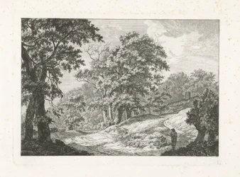 Paysage avec deux figures près de la route