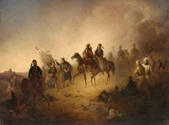 Markos Botzaris (vers 1788-1823) à la bataille de Karpenisi, la nuit du 8 août