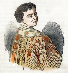 Moyen Âge : représentation du Pape Benoît IX (benedetto, Benedict ou Benedictus)