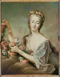 Madame Du Barry, maîtresse de Louis XV, en déesse Flora ... (peinture sur toile)