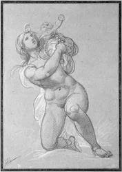 Femme Nue Agenouillée Tenant un Enfant, c.1781