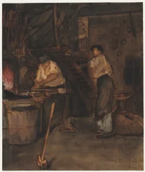 Étude pour La forge : Souvenir de Le Tréfort