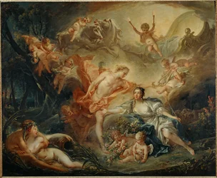 Apollon révélant sa divinité à la bergère Issa (peinture sur toile)
