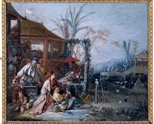 Chinoiserie : « La Chasse ». Peinture de François Boucher (1703-1770). Musée des Beaux-Arts de Besançon