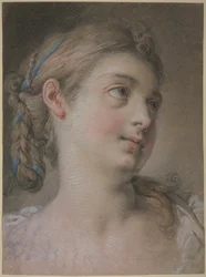 Tête de femme tournée vers la droite