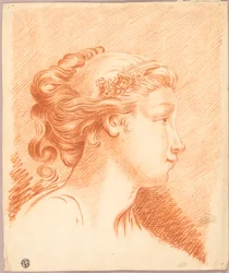 Tête de fille de profil à droite