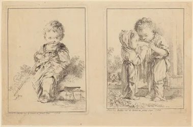 Le petit Savoyard et les petits buveurs de lait [deux plaques]