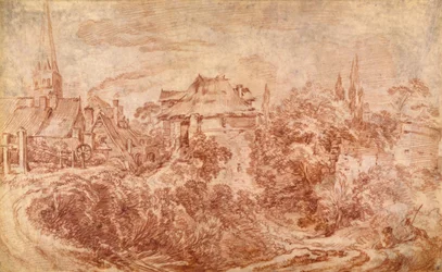 Paysage avec des personnages