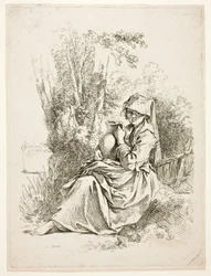 Paysanne avec une cruche