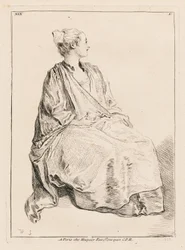 Femme assise tournée vers la droite