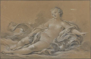 Vénus allongée sur un dauphin
