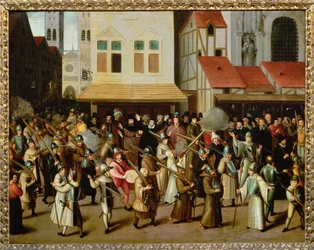 Procession de la Ligue Catholique sur la Place de Grevein Paris