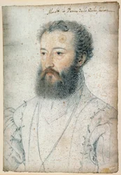 Portrait de Charles de Bourbon, prince de La Roche-sur-Yon (1515-1565). Dessin à la sanguine et pierre noire par François Clouet (1515-1572)