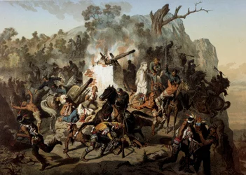 Défaite des Modocs le 15 avril 1873, par François Constant Mes