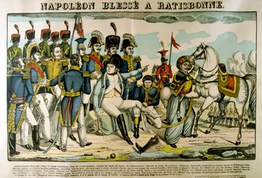 Napoléon blessé à Ratisbonne, avril 1809, c1835